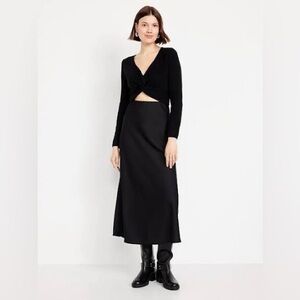 Old Navy Black Satin Skirt